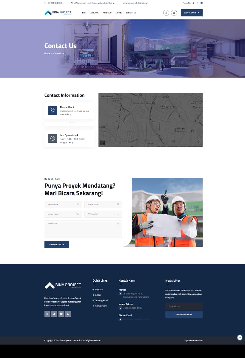 Bina Project Landing Page Project Showcase visual 0