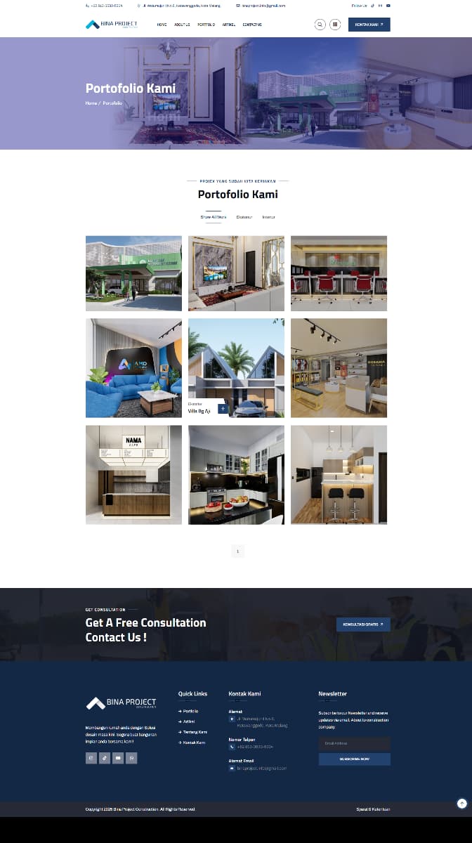 Bina Project Landing Page Project Showcase visual 1