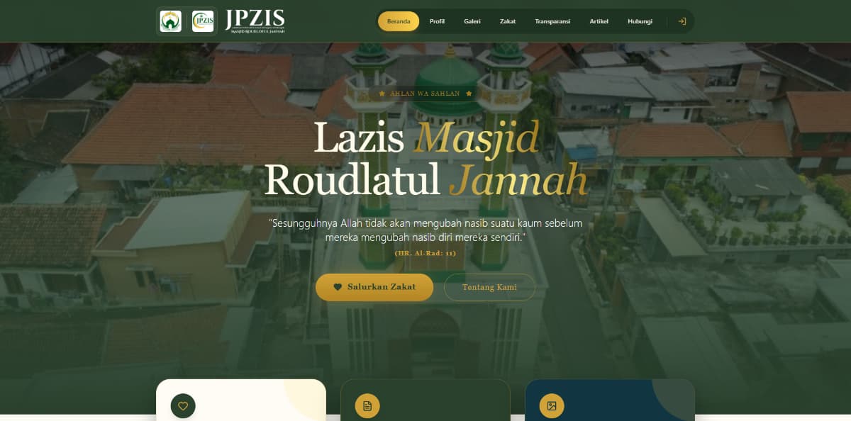 Website JPZIS Sistem Informasi Zakat, Infaq, dan Shadaqah Project Showcase visual 4